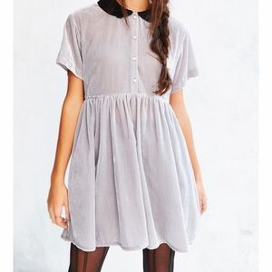Little White Lies Grey Velvet Avenue Dress - M